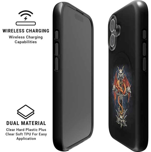 Gothic Dragon & Skull Cross by Sarah Richter iPhone 16 Plus Magsafe Impact Case